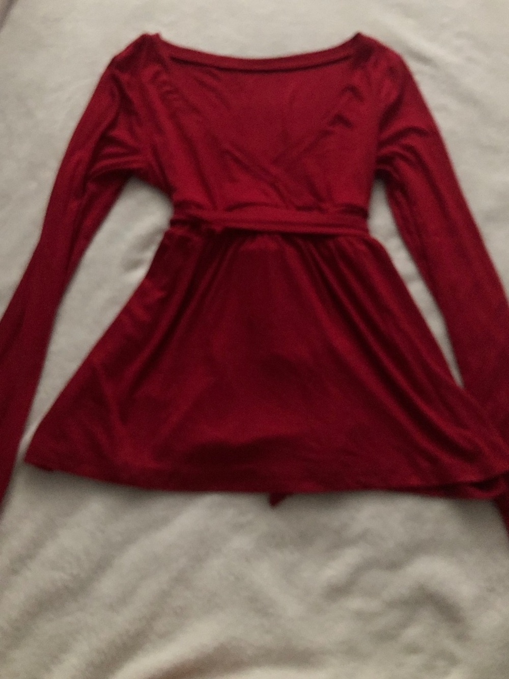 Women’s red long sleeve babydoll top